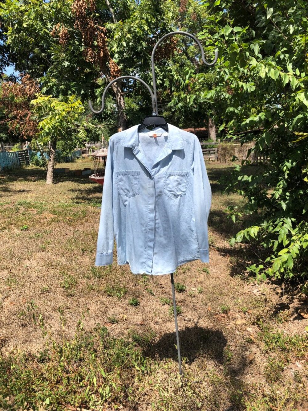 Lauren Conrad Button Down Denim Shirt, Size Large